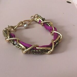 Gold and Purple Chain Bracelet